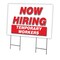 Signmission Now Hiring Temporary Workers Yard & Stake outdoor plastic coroplast window, C-2436-TEMPORARY WORKERS C-2436-DS-TEMPORARY WORKERS - alternate 1